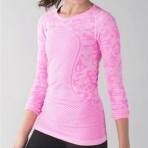 Lululemon Athletica Pink Patterned Long Sleeve Top